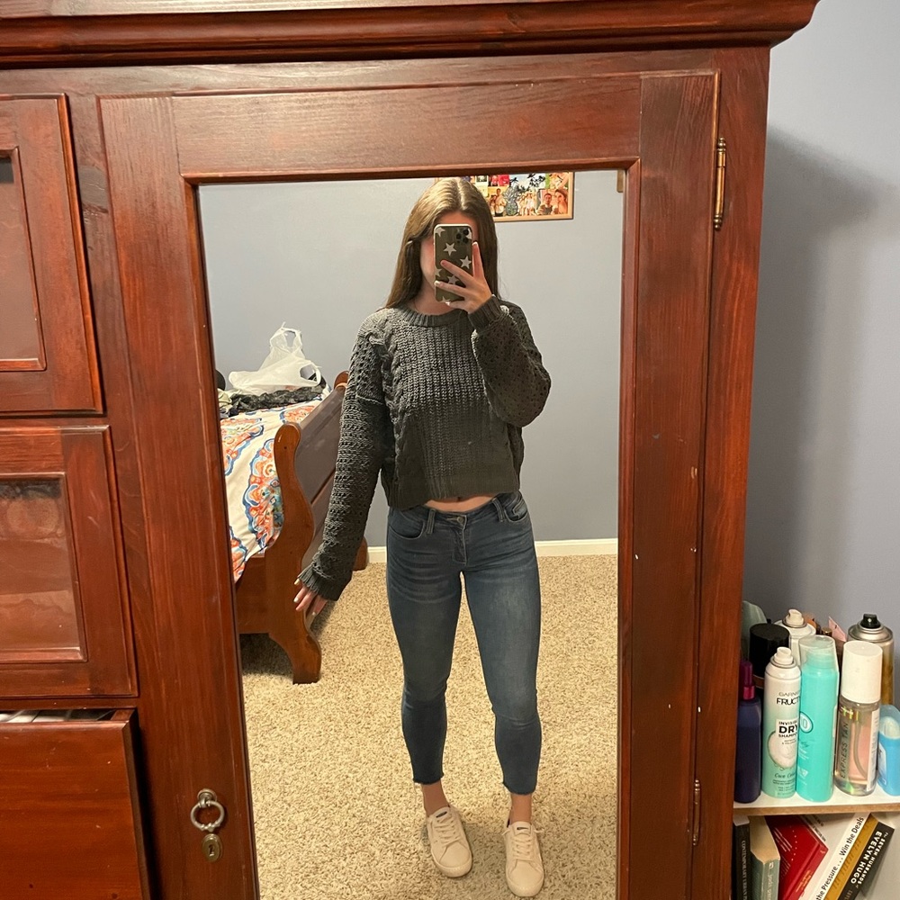 Dark grey knotted sweater